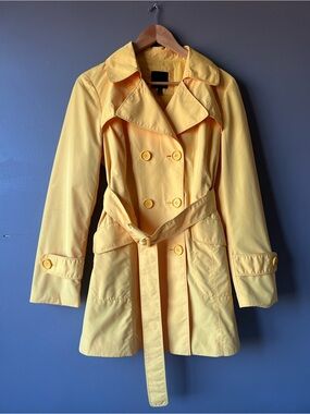 The Limited Yellow Double-Breasted Raincoat Y2K
